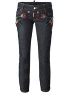 Dsquared2 'sexy Cropped Boot Cut' Jeans, Women's, Size: 46, Blue, Cotton/spandex/elastane