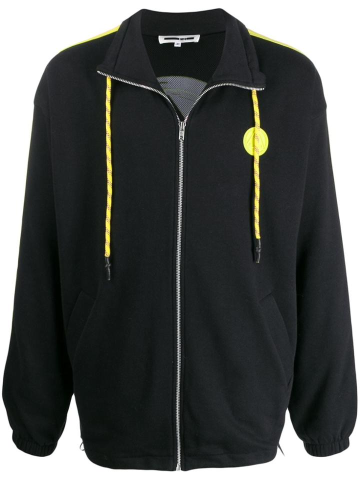 Mcq Alexander Mcqueen Logo Patch Zip-up Sweatshirt - Black