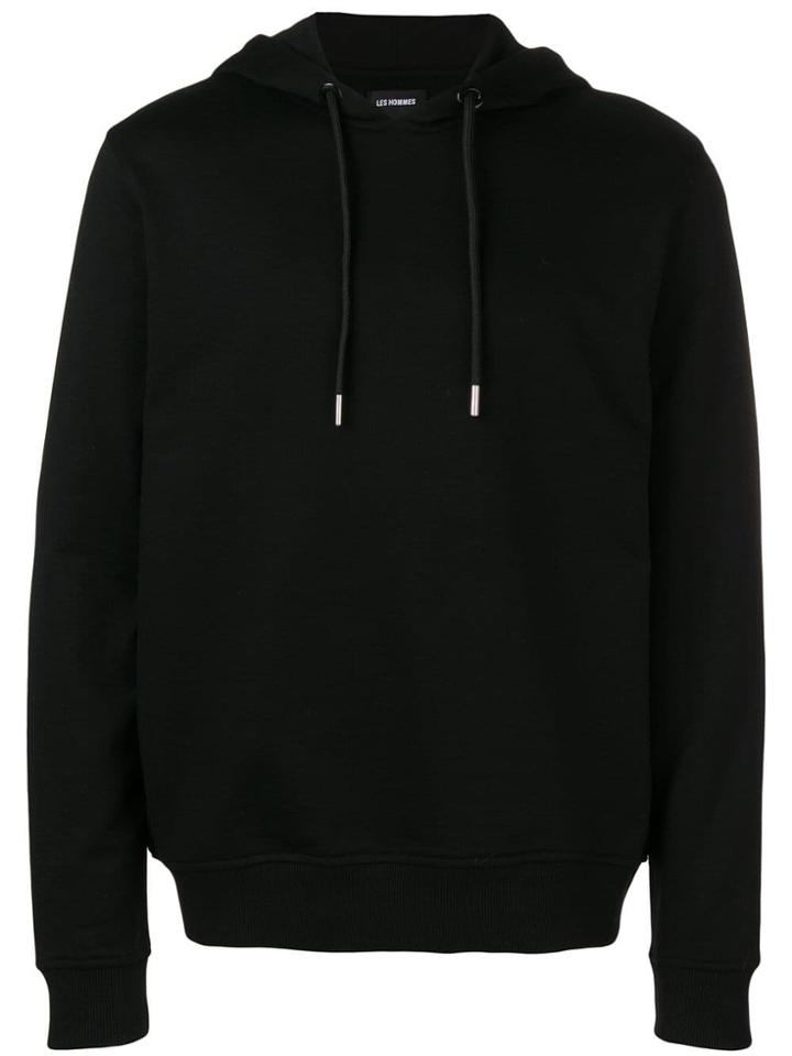 Les Hommes Logo Print Hoodie - Black
