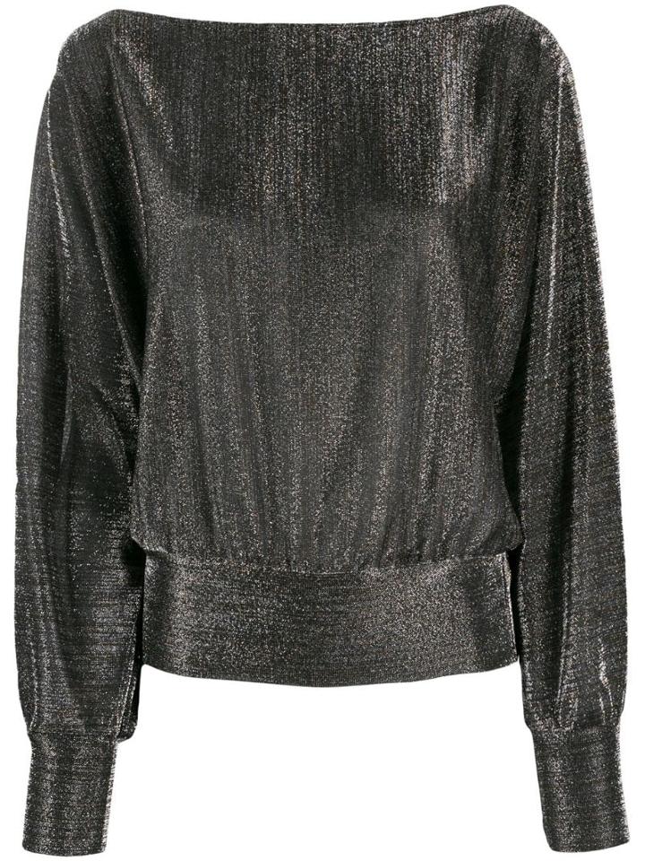 Liu Jo Metallic Boat Neck Sweatshirt - Silver