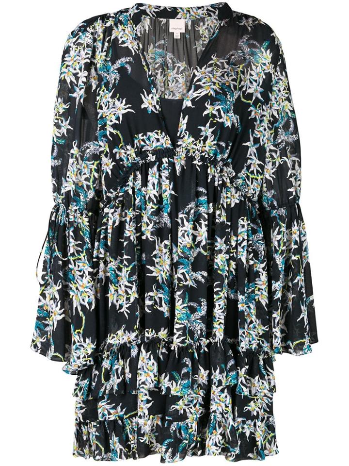 Cinq A Sept Floral Ruffle Mini Dress - Blue