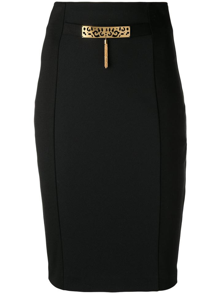 Cavalli Class Embellished Pencil Skirt, Women's, Size: 38, Black, Polyamide/spandex/elastane