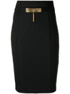 Cavalli Class Embellished Pencil Skirt, Women's, Size: 38, Black, Polyamide/spandex/elastane
