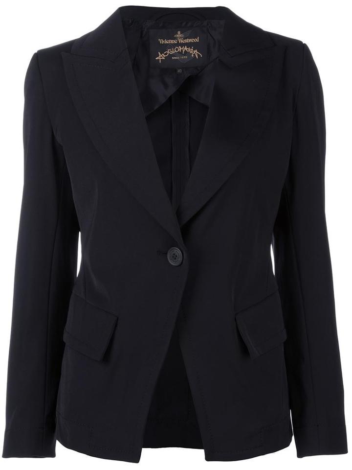 Vivienne Westwood Anglomania Single Button Blazer, Women's, Size: 40, Black, Polyamide/spandex/elastane/viscose/cotton