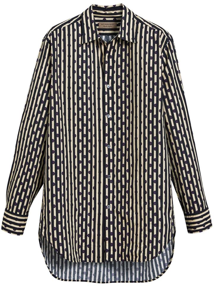 Burberry Spot And Stripe Shirt - Blue