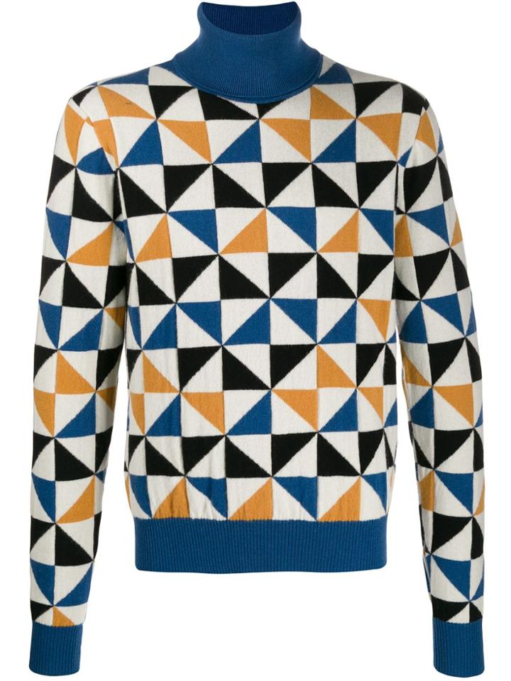 Dolce & Gabbana Intarsia Roll Neck Sweater - White