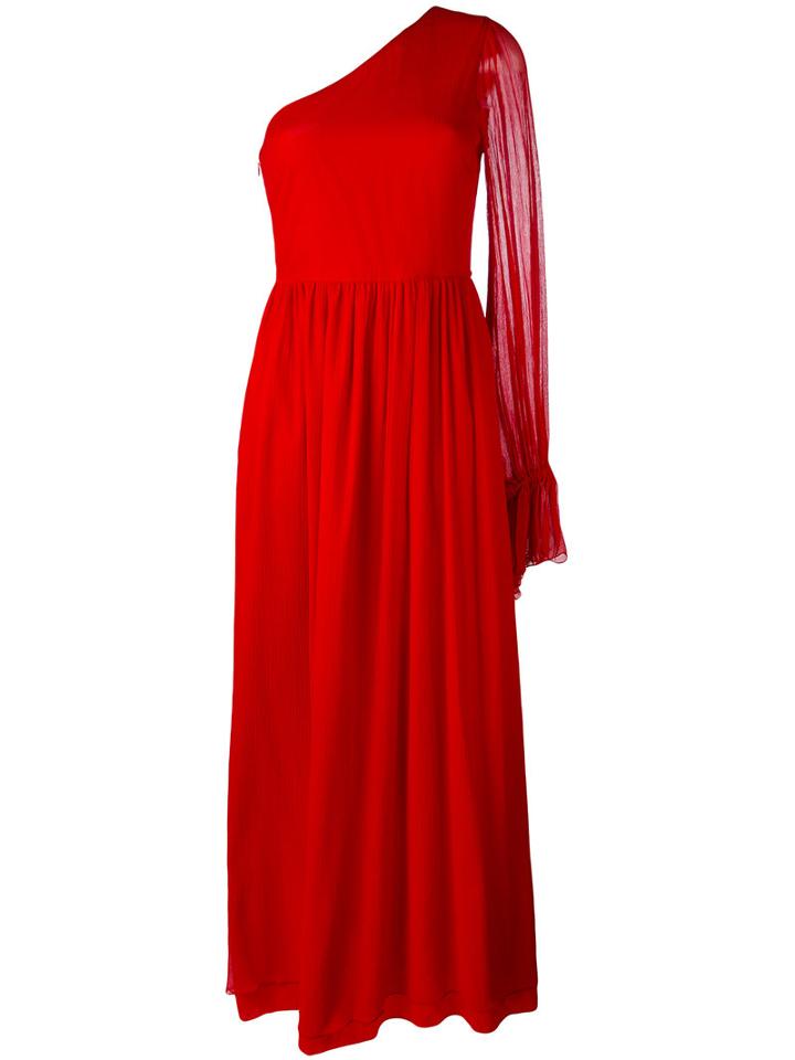 Wandering - One-shoulder Maxi Dress - Women - Silk/polyamide/spandex/elastane/viscose - 44, Red, Silk/polyamide/spandex/elastane/viscose