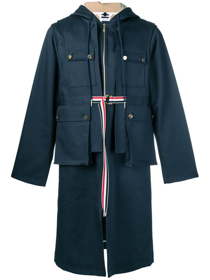 Thom Browne Detachable Vest Mackintosh Parka - Blue