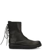 Y's Rear Lace-up Ankle Boots - Black