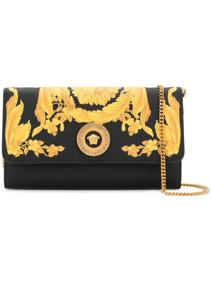 Versace Barocco Print Crossbody Bag - Black