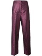 H Beauty & Youth Jacquard High Waisted Trousers, Women's, Size: Medium, Red, Silk/polyester