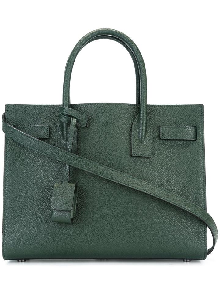 Saint Laurent Small 'sac De Jour' Tote, Women's, Green, Calf Leather