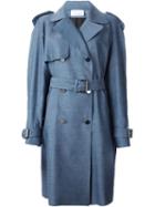 Wanda Nylon Wanda Nylon X Tom Greyhound Trench Coat, Women's, Size: 38, Blue, Cotton