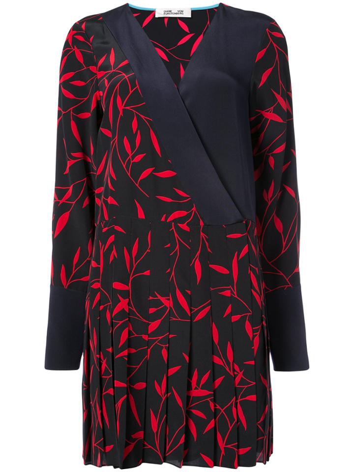 Dvf Diane Von Furstenberg Plunge Neck Asymmetric Dress - Black