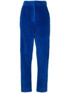 Cédric Charlier High-rise Corduroy Trousers - Blue