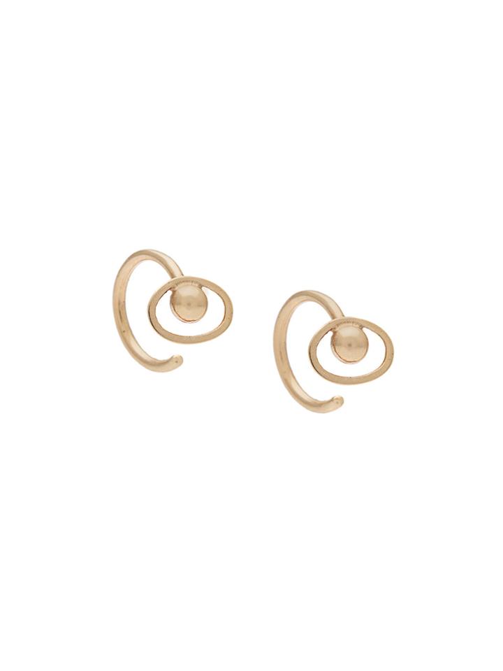 Julien David Tiny Curved Earrings - Metallic