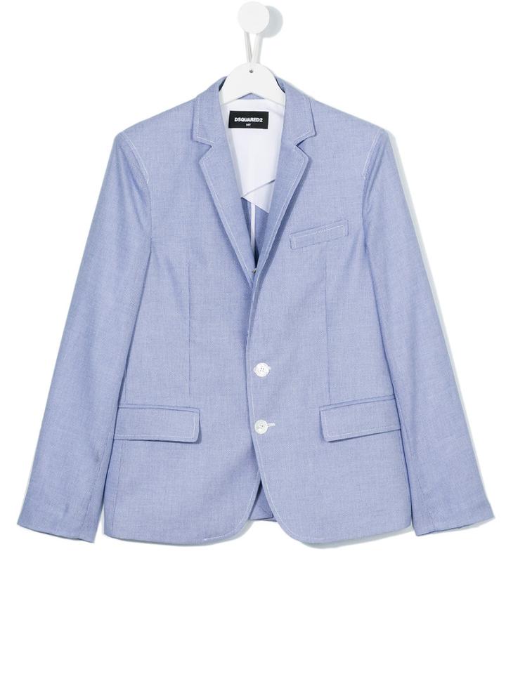 Dsquared2 Kids - Teen Single Breasted Blazer - Kids - Cotton/polyester - 14 Yrs, Boy's, Blue