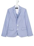 Dsquared2 Kids - Teen Single Breasted Blazer - Kids - Cotton/polyester - 14 Yrs, Boy's, Blue