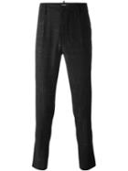 Dsquared2 Etched Stripe Slim Trousers, Men's, Size: 48, Black, Polyamide/polyester/spandex/elastane/virgin Wool