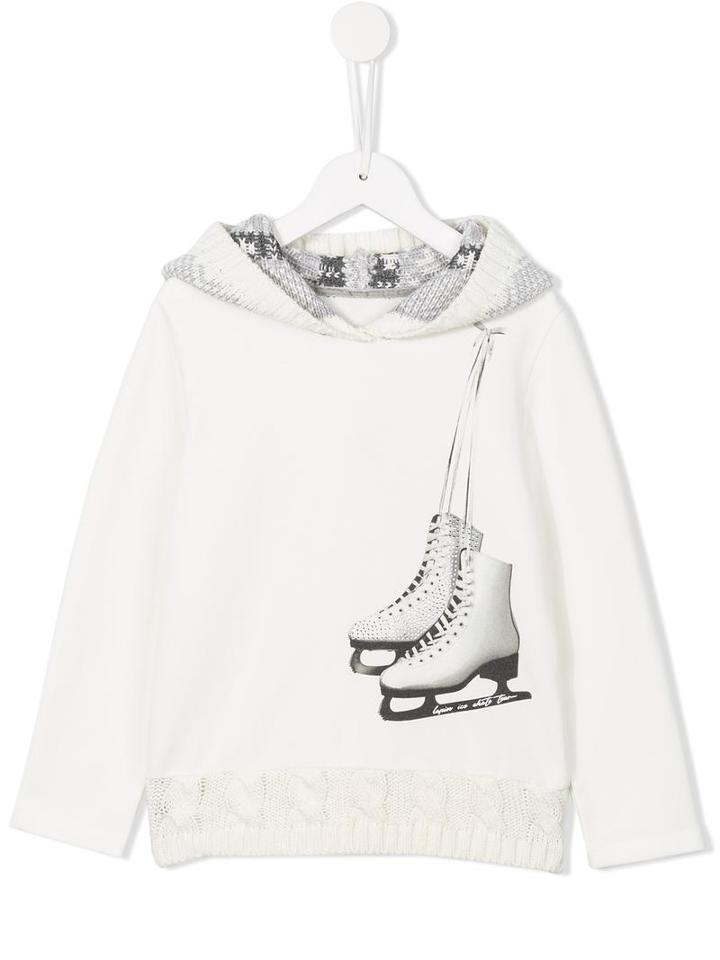 Lapin House Ice Skate Print Hoodie, Girl's, Size: 6 Yrs, White