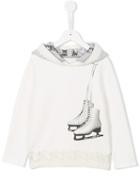 Lapin House Ice Skate Print Hoodie, Girl's, Size: 6 Yrs, White