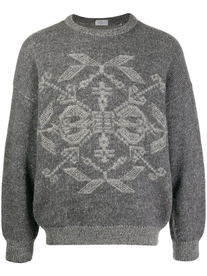 Valentino Pre-owned 1980s Fair Isle Jumper - Grey