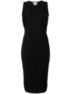 Versace Vintage 1990's Jacquard Fitted Dress - Black