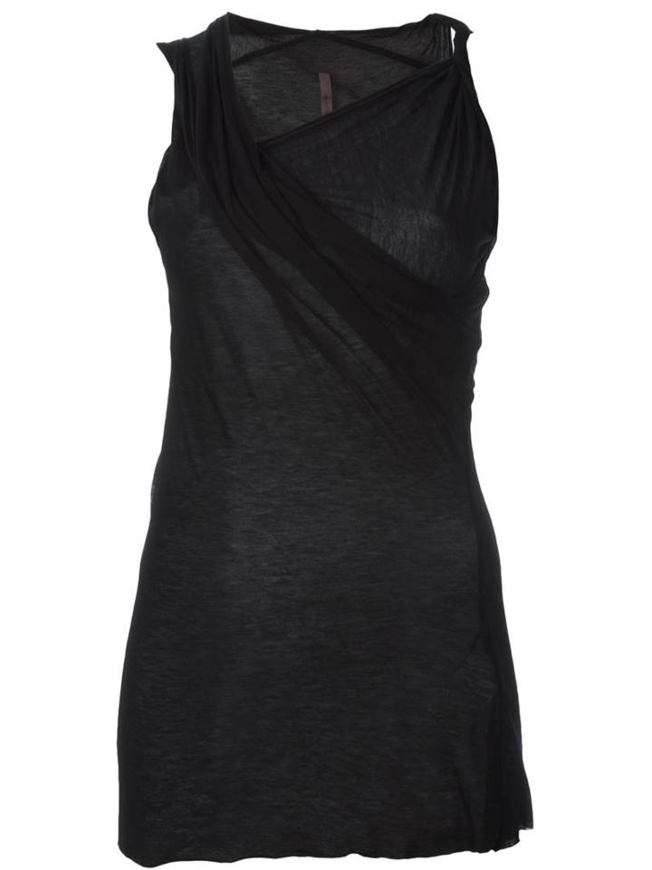 Rick Owens Lilies Draped Tank Top, Women's, Size: 38, Black, Cotton/polyester/viscose