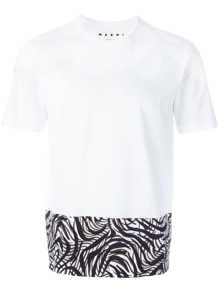 Marni Printed T-shirt, Men's, Size: 52, White, Cotton