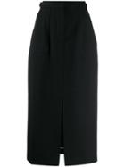 Fendi Straight-cut Midi Skirt - Black