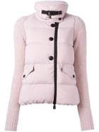 Moncler Grenoble Knit Sleeve Puffer Jacket, Women's, Size: Xs, Pink/purple, Feather Down/polyamide/polyester
