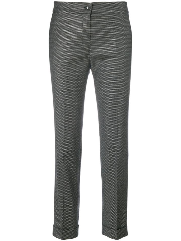 Etro Jacquard Trousers With Turn Up Cuffs - Grey
