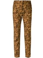 Etro Jacquard Trousers With Turn Up Cuffs - Grey