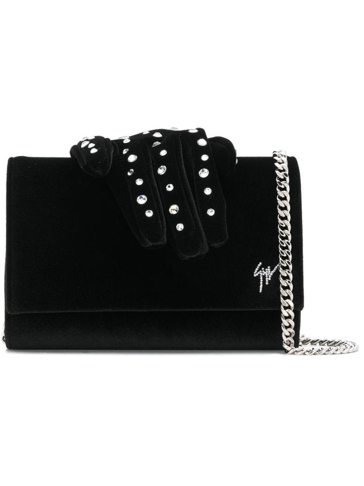 Giuseppe Zanotti Design Embellished Logo Cross-body Bag - Black