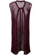 Etro Mesh Knit Cardigan, Women's, Size: 42, Red, Polyamide/wool