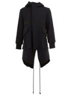 Song For The Mute Zip Up Hooded Coat, Men's, Size: 50, Blue, Cupro/rayon/wool