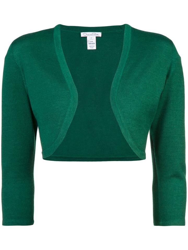 Oscar De La Renta Knitted Bolero - Green