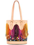 Louis Vuitton Vintage Bucket Fringed Shoulder Bag - Black