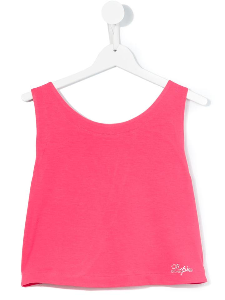 Lapin House - Wrap Cropped Blouse - Kids - Spandex/elastane/viscose - 14 Yrs, Girl's, Pink/purple
