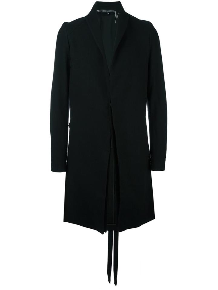 Cedric Jacquemyn Long Twin Split Blazer, Men's, Size: 48, Black, Cotton/linen/flax/polyamide/virgin Wool