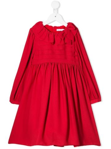 Patachou Ruffled Neck Dress - Red