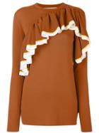 Marni Ruffle Front Sweater - Brown