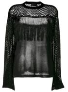 Diesel Black Gold Openwork Mesh Knitted Top