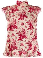 Red Valentino Redvalentino Ruffle Detail Floral Blouse