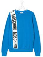 Moschino Kids Logo Stripe Sweatshirt - Blue