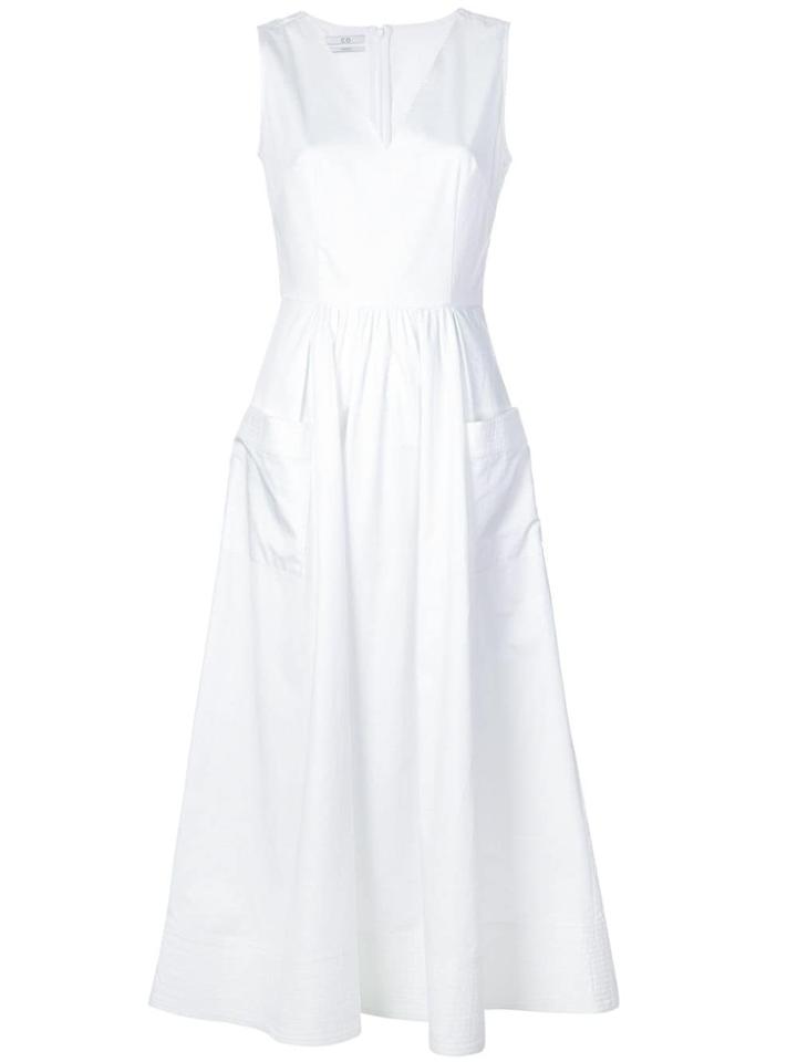 Co V-neck Flared Dress - White