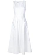 Co V-neck Flared Dress - White