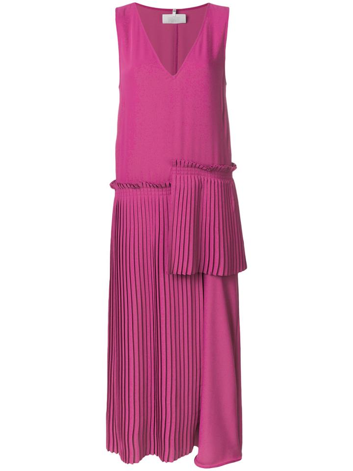 Mm6 Maison Margiela Dropped Waist Asymmetric Pleated Skirt - Pink &