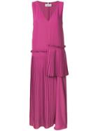 Mm6 Maison Margiela Dropped Waist Asymmetric Pleated Skirt - Pink &