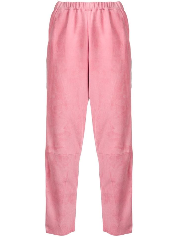 Drome Cropped Suede Trousers - Pink